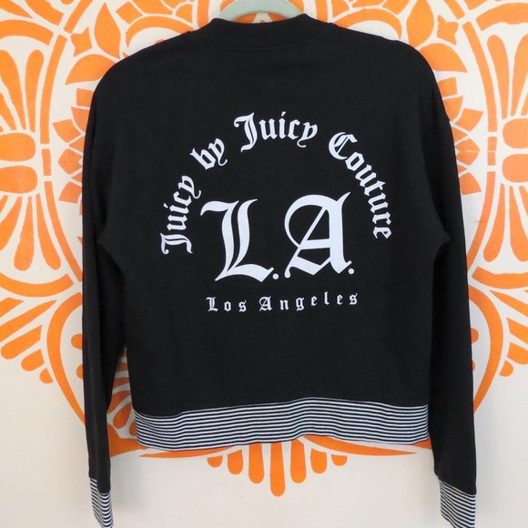 Juicy Couture Tops - Juicy Couture Black Cotton Sweat Jacket S